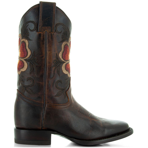 Soto Boots Embroidered Floral Pedal Cowgirl Boots M4005