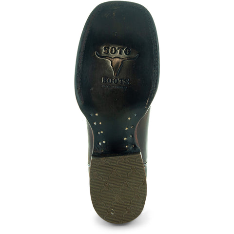 Soto Boots Women's Leather Square Toe Cowboy Boots M4008 - Soto Boots
