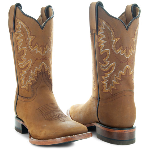 Soto Boots Women's Leather Square Toe Cowboy Boots M4008 - Soto Boots