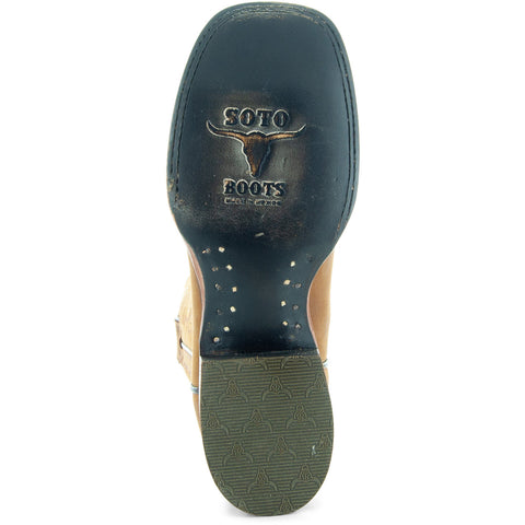 Soto Boots Women's Leather Square Toe Cowboy Boots M4008 - Soto Boots