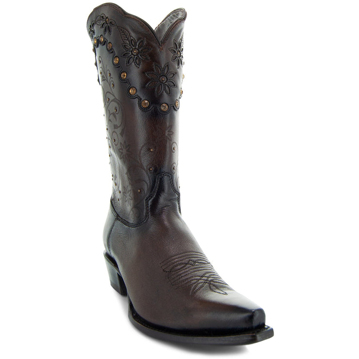 Soto Roper Boots Soto Boots Womens Brown Zippered Burnished Cowgirl Boots M50050 | Soto ...