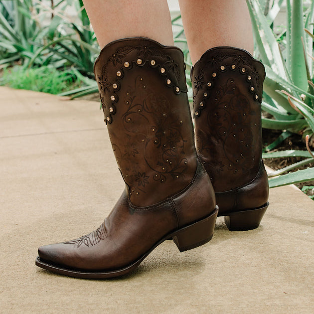 Soto Roper Boots Soto Boots Womens Brown Zippered Burnished Cowgirl Boots M50050 | Soto ...