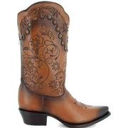 Soto Boots Womens Tan Zippered Burnished Cowgirl Botos M50050