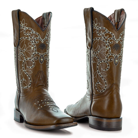 Womens studded cowboy best sale boots