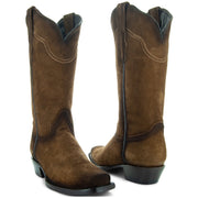 Soto Boots Women's Suede Burnished Cowboy Boots M50057 - Soto Boots