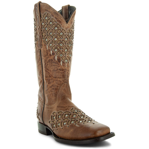 Soto Boots Womens Studded Inlay Cowgirl Boots M50058 - Soto Boots