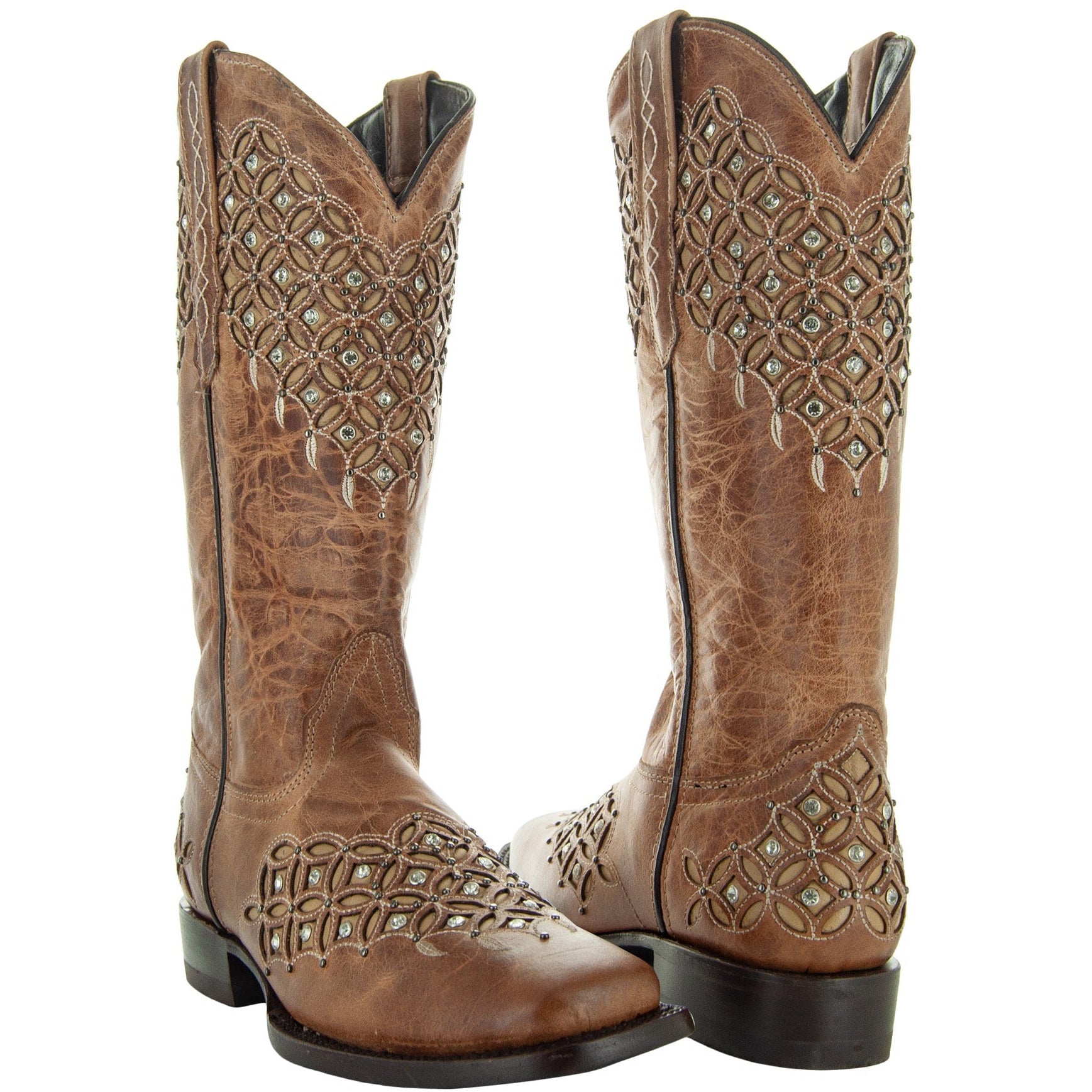 Inlay cowgirl on sale boots