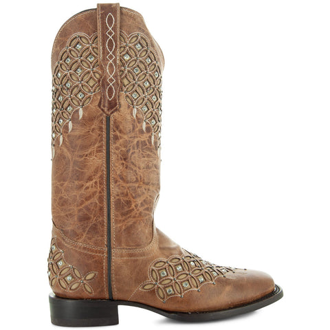 Soto Boots Womens Studded Inlay Cowgirl Boots M50058 - Soto Boots