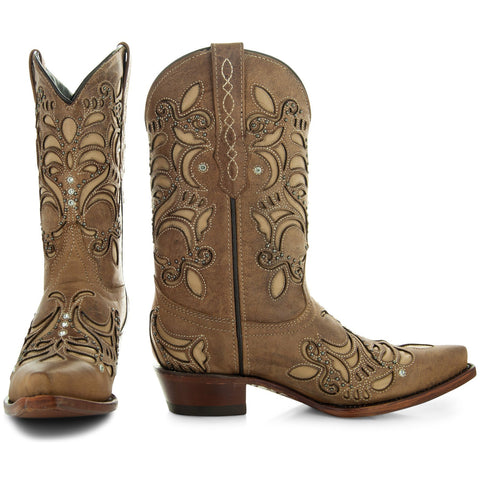 Soto Boots Womens Inlay Cowgirl Boots M50060 - Soto Boots
