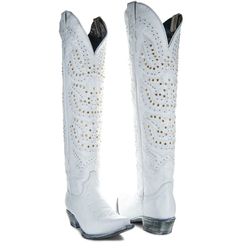 Soto Boots Womens Tall White Cowgirl Boots M50061 - Soto Boots