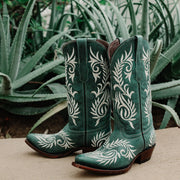 Soto Boots Womens Turquoise Floral Embroidery Cowgirl Boots M50065