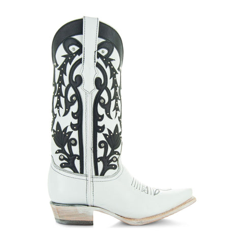 Soto Boots Womens White Studded Snip Toe Cowgirl Boots M50066