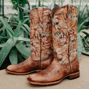 Soto Boots Womens Flower Print Square Toe Cowgirl Boots M50067