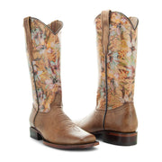 Soto Boots Womens Flower Print Square Toe Cowgirl Boots M50067