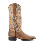 Soto Boots Womens Flower Print Square Toe Cowgirl Boots M50067