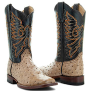 Soto Boots Women's Ostrich Print Cowgirl Boots M8002 Orix - Soto Boots