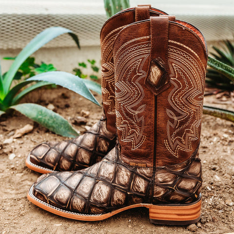 Vintage Mexican Brown Leather Cowgirl Boots Size 23