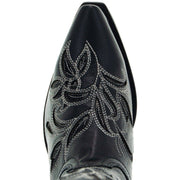 Soto Boots Womens Floral Embroidered Inlay Cowgirl Boots M50049 Black - Soto Boots